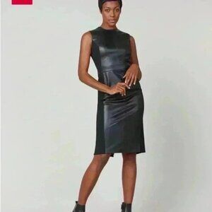 NWT Spanx Leather-Like Combo Fitted Dress, Womens 1X, XL